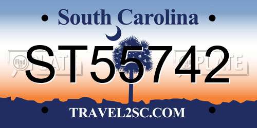 ST55742 South Carolina License Plate