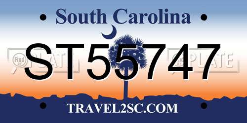 ST55747 South Carolina License Plate
