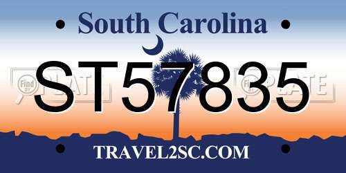 ST57835 South Carolina License Plate