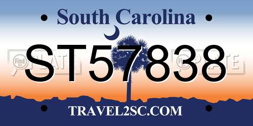 ST57838 South Carolina License Plate