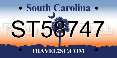 ST58747 South Carolina License Plate