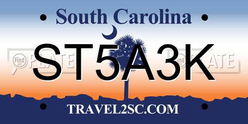 ST5A3K South Carolina License Plate