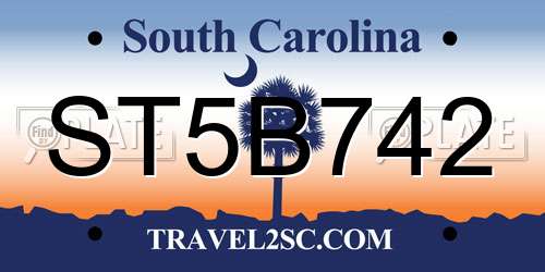ST5B742 South Carolina License Plate
