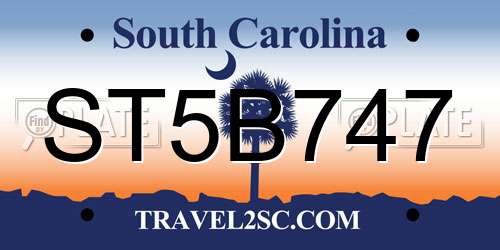 ST5B747 South Carolina License Plate
