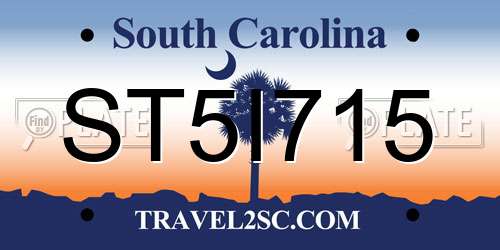 ST5I715 South Carolina License Plate