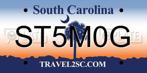 ST5M0G South Carolina License Plate
