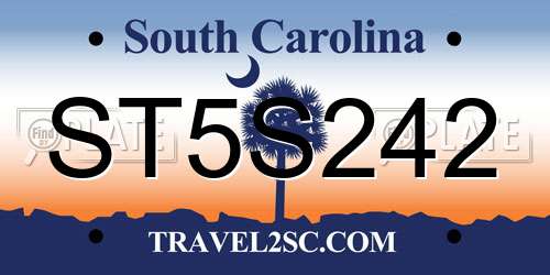ST5S242 South Carolina License Plate