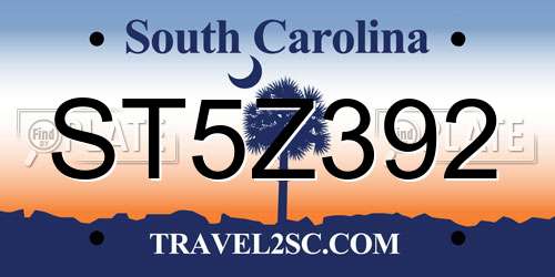 ST5Z392 South Carolina License Plate