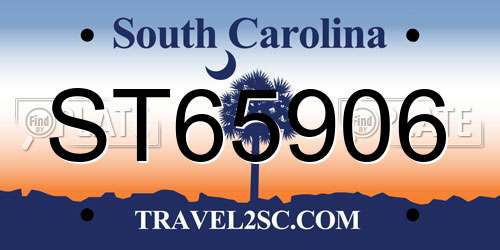 ST65906 South Carolina License Plate