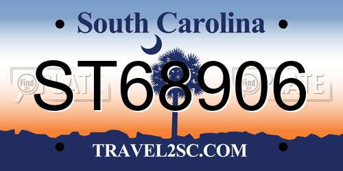 ST68906 South Carolina License Plate