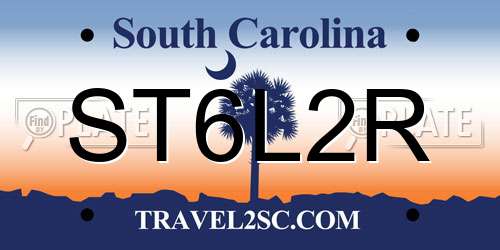 ST6L2R South Carolina License Plate