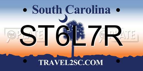 ST6L7R South Carolina License Plate