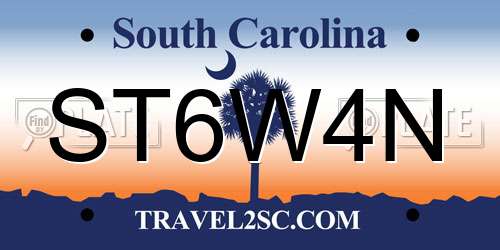 ST6W4N South Carolina License Plate