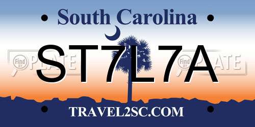 ST7L7A South Carolina License Plate