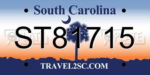 ST81715 South Carolina License Plate
