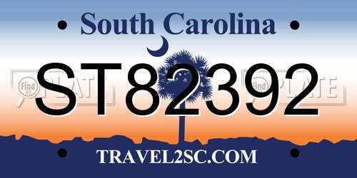 ST82392 South Carolina License Plate