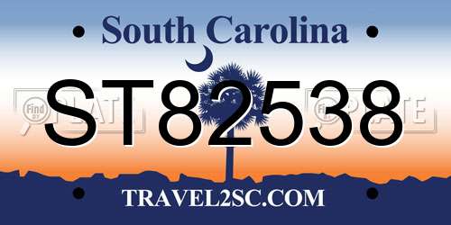 ST82538 South Carolina License Plate