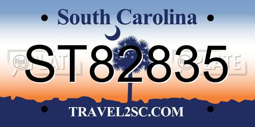 ST82835 South Carolina License Plate