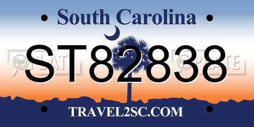 ST82838 South Carolina License Plate