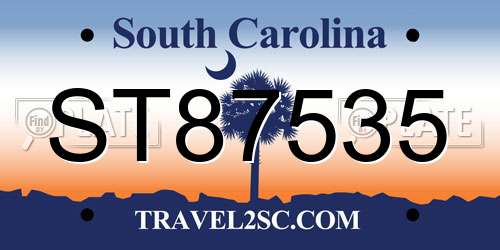 ST87535 South Carolina License Plate