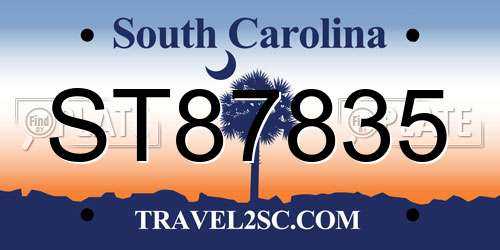 ST87835 South Carolina License Plate