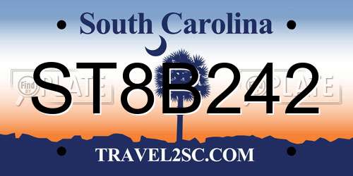 ST8B242 South Carolina License Plate