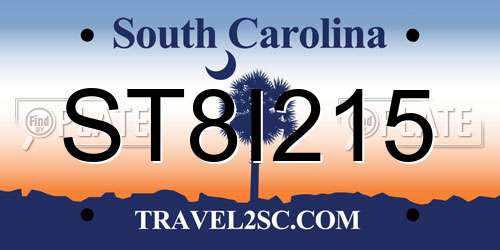 ST8I215 South Carolina License Plate