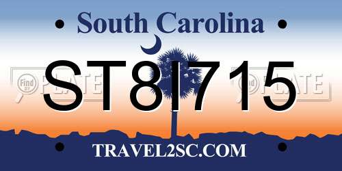 ST8I715 South Carolina License Plate