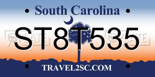 ST8T535 South Carolina License Plate