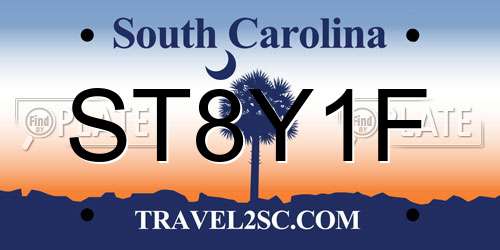 ST8Y1F South Carolina License Plate