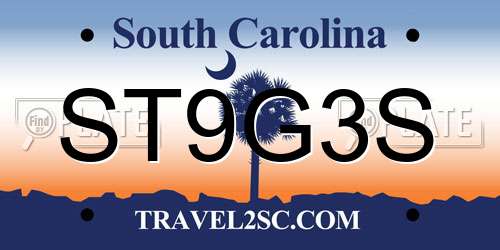 ST9G3S South Carolina License Plate