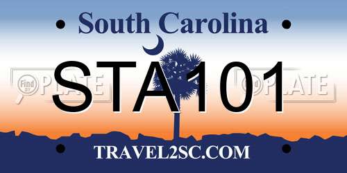 STA101 South Carolina License Plate