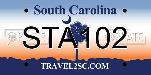 STA102 South Carolina License Plate