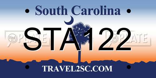 STA122 South Carolina License Plate