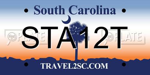 STA12T South Carolina License Plate
