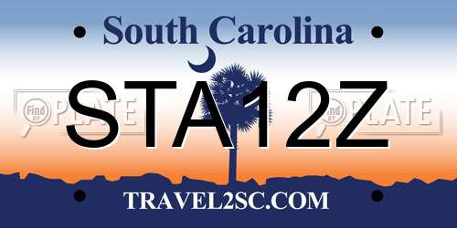 STA12Z South Carolina License Plate