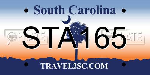 STA165 South Carolina License Plate