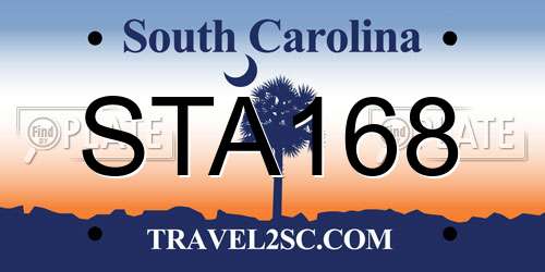 STA168 South Carolina License Plate
