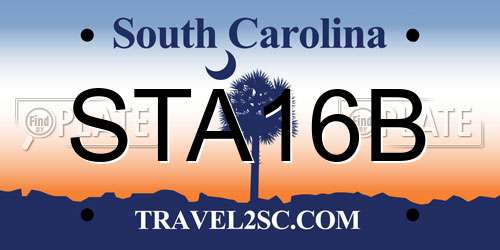 STA16B South Carolina License Plate