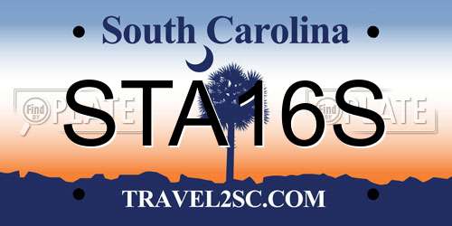 STA16S South Carolina License Plate