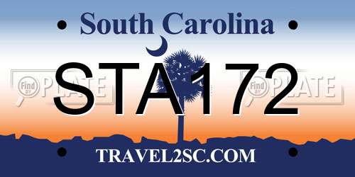 STA172 South Carolina License Plate