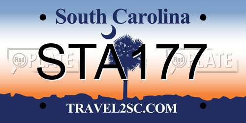 STA177 South Carolina License Plate