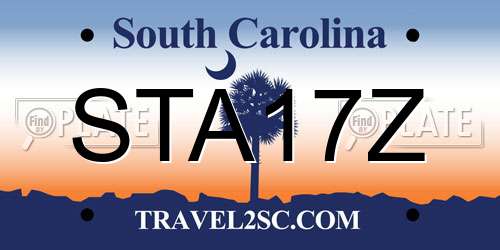 STA17Z South Carolina License Plate