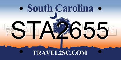 STA2655 South Carolina License Plate
