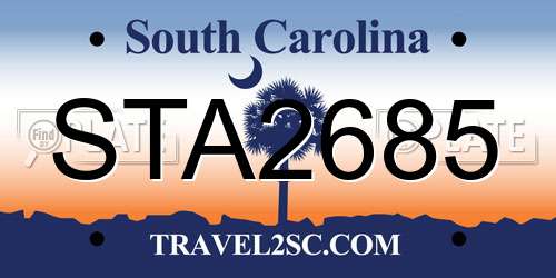 STA2685 South Carolina License Plate