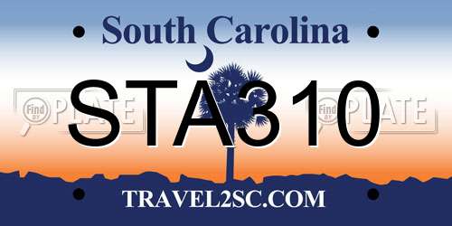 STA310 South Carolina License Plate