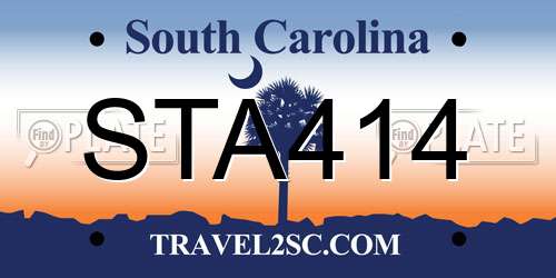 STA414 South Carolina License Plate