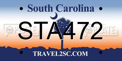 STA472 South Carolina License Plate