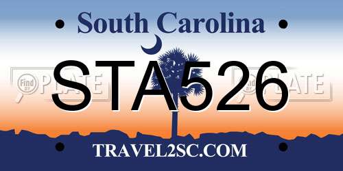 STA526 South Carolina License Plate