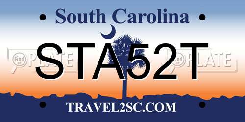 STA52T South Carolina License Plate